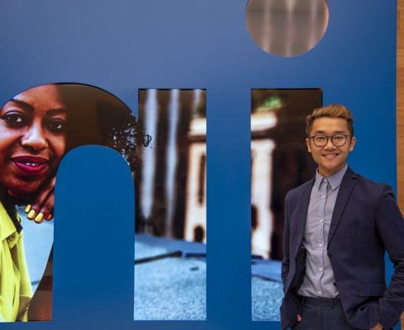 Student at LinkedIn headquarters in San Francisco